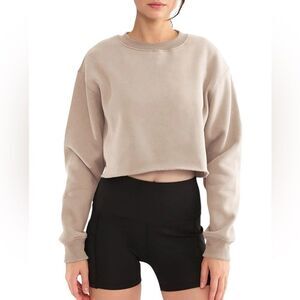 Amazhiyu Women' s Fleece Pullover Cropped Sweatshirt Size Medium